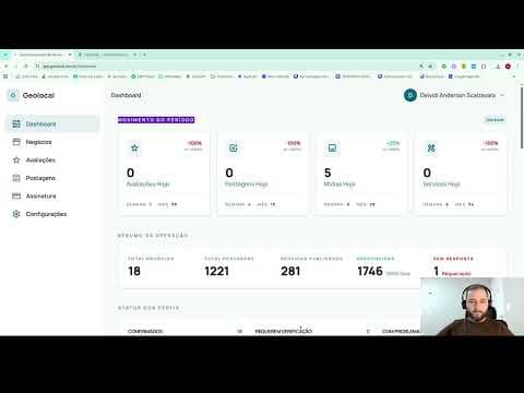 Dashboard da plataforma